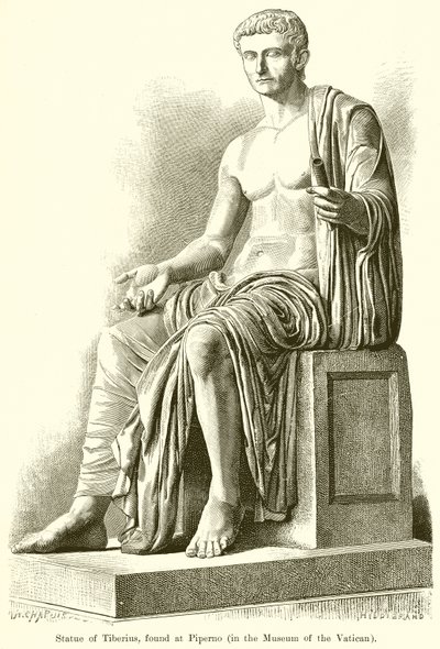 Standbeeld van Tiberius, gevonden in Piperno door English School