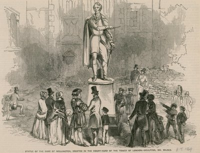 Standbeeld van de Hertog van Wellington, opgericht in de binnenplaats van de Tower of London door English School