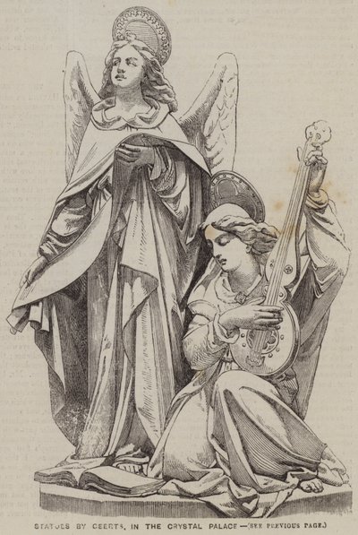 Standbeelden van Geerts, in het Crystal Palace (gravure) door English School