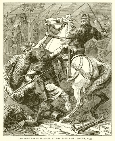 Stefanus gevangen genomen bij de Slag om Lincoln, 1139 door English School