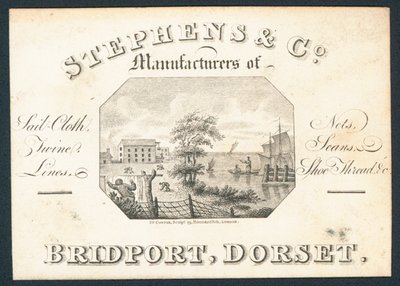 Stephens & Co, fabrikanten van zeildoek, netten, touw, lijnen en schoendraad door English School