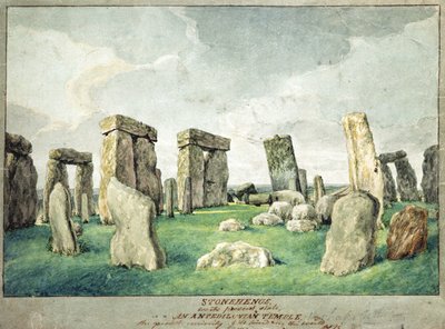 Stonehenge in zijn Huidige Staat, een Anpedilunische Tempel, 1821 door English School