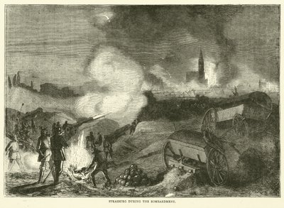 Straatsburg tijdens het bombardement, september 1870 door English School