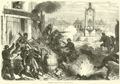 Straatgevechten in Chateaudun, oktober 1870 door English School