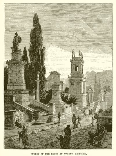 Straat van de graven in Athene (gerestaureerd) door English School