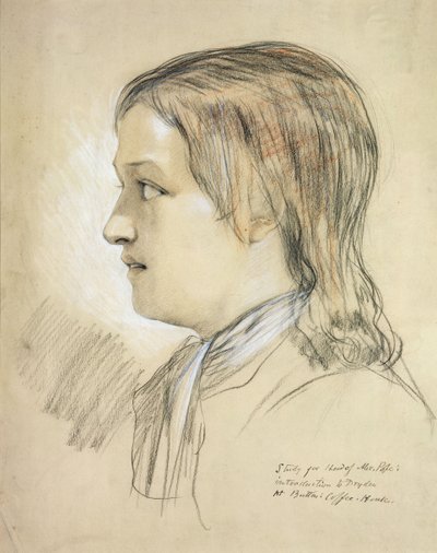 Studie voor het hoofd van Alex Pope (1688-1744) introductie tot Dryden, in Butlers Coffee House door English School