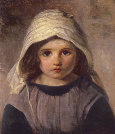 Studie van een meisje met een hoed, 1890 door English School