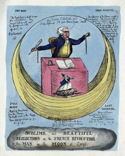 Verheven en mooie reflecties op de Franse Revolutie, of de man in de maan op grote schaal, uitgegeven in 1790 door English School