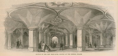 Ondergrondse van het nieuwe hooggelegen station bij het Crystal Palace door English School
