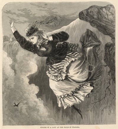 Zelfmoord van een dame bij de watervallen van Niagara door English School
