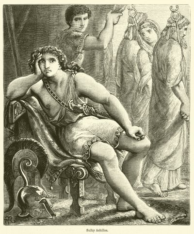 Sulky Achilles (gravure) door English School