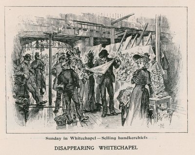 Zondag in Whitechapel - zakdoeken verkopen door English School