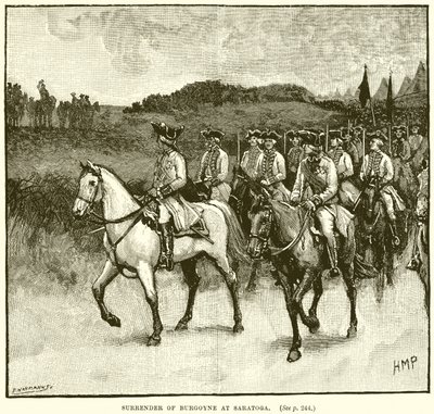 Overgave van Burgoyne in Saratoga door English School