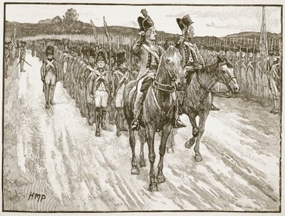 Overgave van Lord Cornwallis, York Town, 1781, illustratie uit Cassells Illustrated History of England door English School
