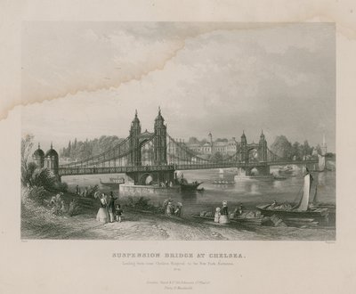 Hangbrug bij Chelsea, nabij Chelsea Hospital naar het Nieuwe Park, Battersea door English School