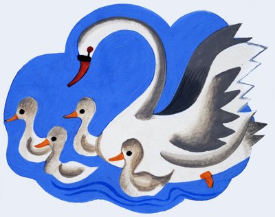 Zwaan en jongen door English School