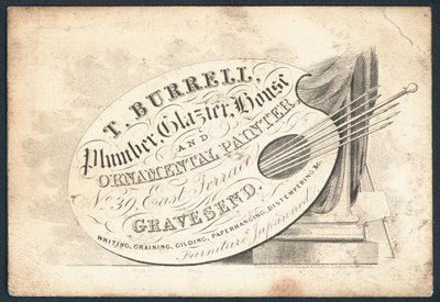 T Burell, loodgieter, glazenmaker, huis- en decoratieschilder door English School