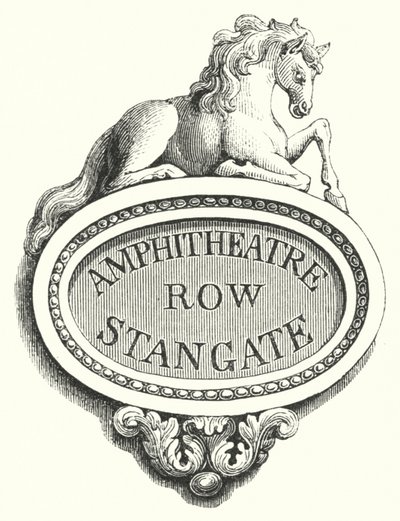 Tabletten voor Straathoeken, Amphitheatre Row, Stangate (gravure) door English School
