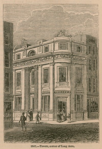 Taverne, hoek van Long Acre, Londen door English School