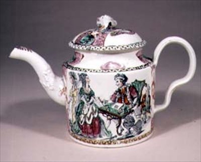 Theepot, met inscriptie `God Speed the Plough