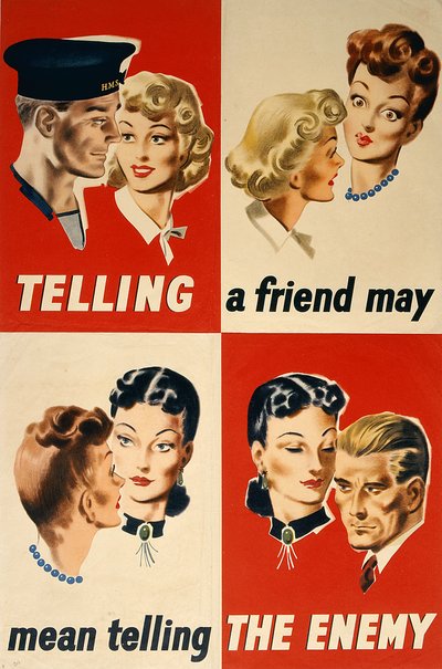 Een Vriend Vertellen Kan Betekenen de Vijand Vertellen, Tweede Wereldoorlog poster door English School