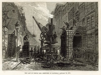 Temple Bar, Londen. Sloop, 12 januari 1878 door English School