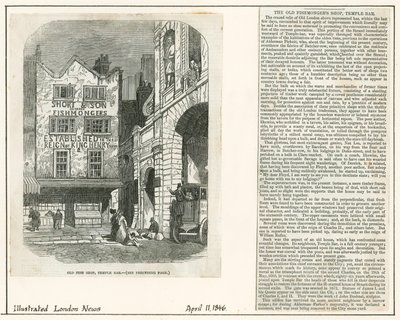 Temple Bar, Londen. Oude Bulk Shop, Oude Viswinkel door English School