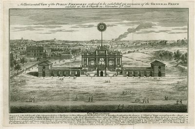 Tempel ter ere van de Vrede van Aken 1749 door English School