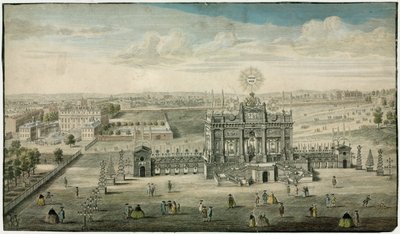 Tempel ter ere van de Vrede van Aken 1749 door English School