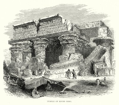 Tempel van Koum Ombo (gravure) door English School