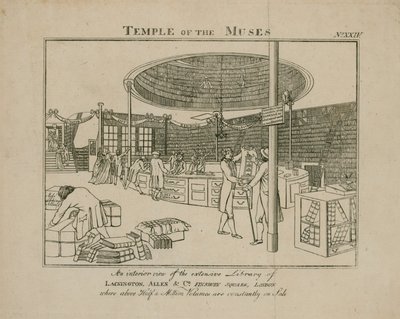 Temple of the Muses, Lackington Allen & Co, Finsbury Square door English School