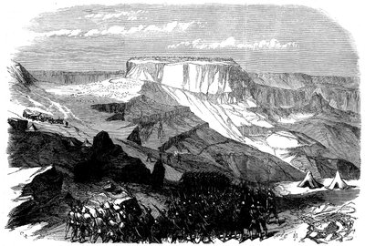 Het 33e regiment oprukkend naar Magdala, uit De Britse expeditie naar Abessinië, 1868 door English School
