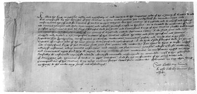 De Act of Supremacy die Hendrik VIII erkent als het hoofd van de Kerk van Engeland, 1534 door English School
