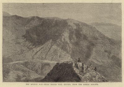 De Afghaanse Oorlog, Shadi Bogiar Pas, Khyber, vanaf de Sarkai Hoogten door English School