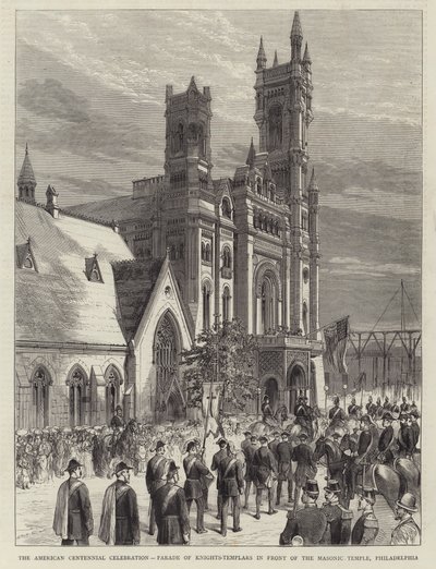 De Amerikaanse Eeuwfeestviering, Parade van Tempeliers voor de Vrijmetselaarstempel, Philadelphia door English School