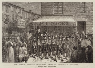 De Amerikaanse Eeuwfeestvieringen, Temperantieprocessie in Philadelphia door English School