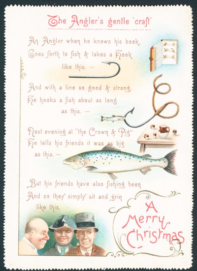 De zachte ambacht van de vissers, kerstkaart door English School