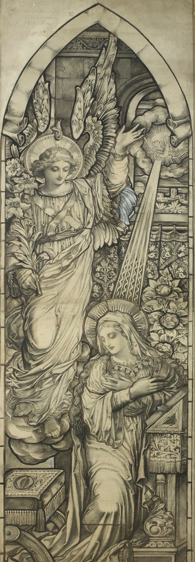 De annunciatie, werkplaats van Heaton, Butler & Bayne, ca. 1900 door English School