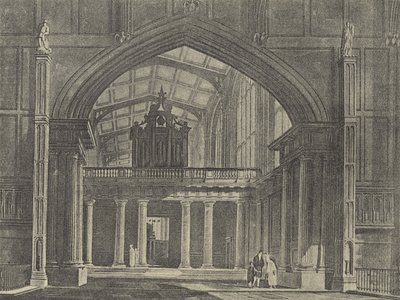 De voor-kapel, 1816 (gravure) door English School