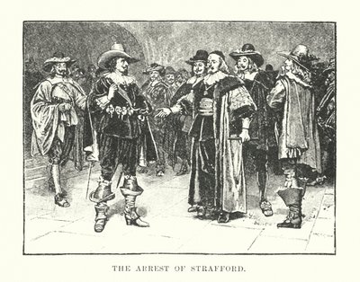 De arrestatie van Strafford (gravure) door English School