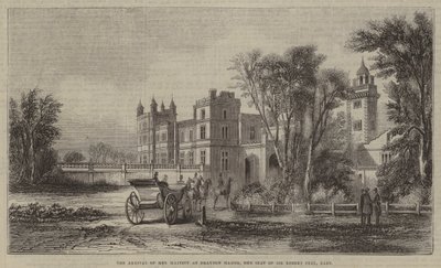 De aankomst van Hare Majesteit bij Drayton Manor, het landgoed van Sir Robert Peel, Baronet door English School