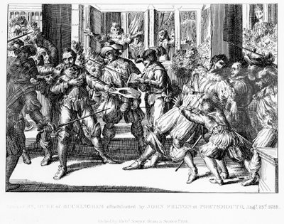 De moord op George Villiers, 1e hertog van Buckingham, c.1822 door English School