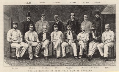 Het Australische cricketteam dat nu in Engeland is door English School