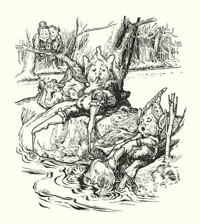 De oevers van de Treacle-rivier door English School