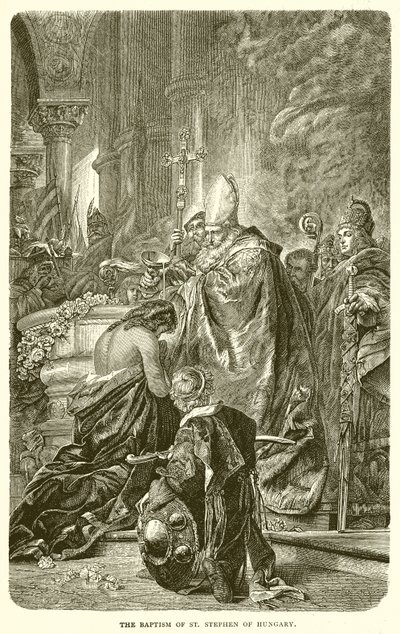 De doop van St. Stefanus van Hongarije door English School