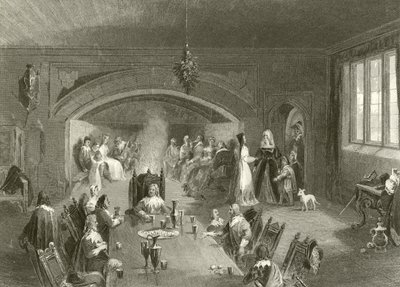 De hal van de baron met Kerstmis door English School