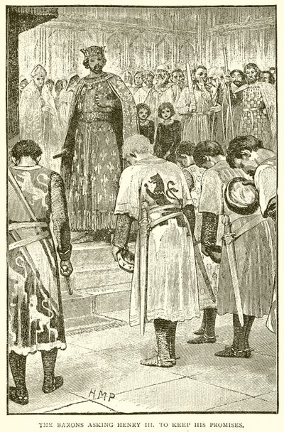 De Baronnen die Hendrik III vragen zijn Beloften na te komen door English School