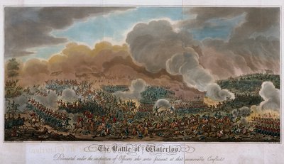 De Slag bij Waterloo, 1815 door English School