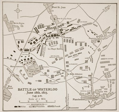 De Slag bij Waterloo, 18 juni 1815 door English School