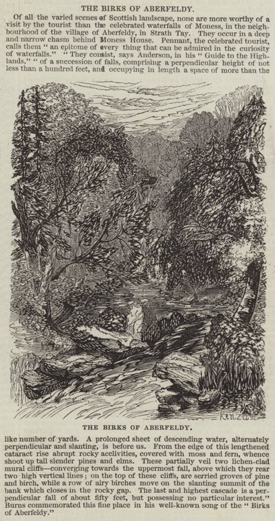 De Birks van Aberfeldy (gravure) door English School